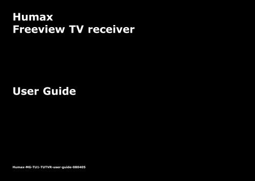 Humax DTT UK TUTVR User Guide 080405.qxp - Find help
