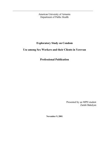 Exploratory Study on Condom Use among Sex Workers and ... - CHSR