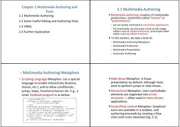 2.1 Multimedia Authoring g – Multimedia Authoring Metaphors g p