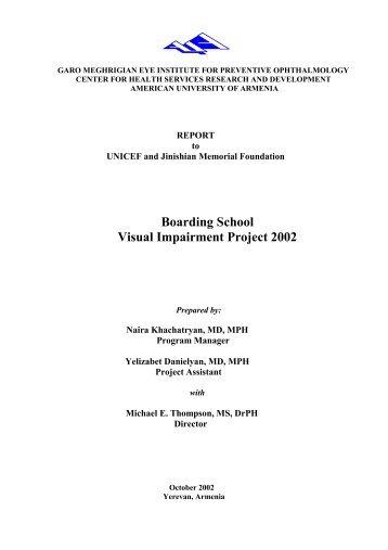 Boarding School Visual Impairment Project - CHSR