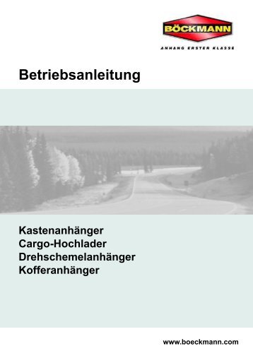 Betriebsanleitung - Böckmann Fahrzeugwerke Gmbh