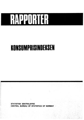Konsumprisindeksen. 1983. 57s. ISBN 82-537-1998-1 - Statistisk ...