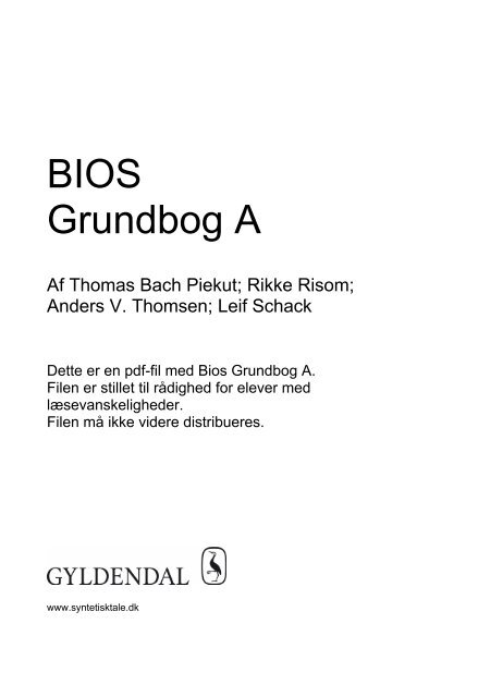 BIOS Grundbog A - Syntetisk tale