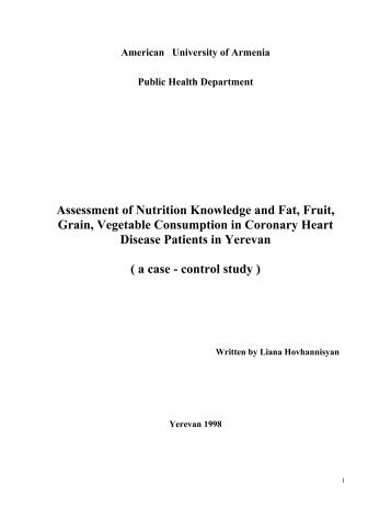 Assessment of Nutrition Knowledge and Fat, Fruit, Grain ... - CHSR