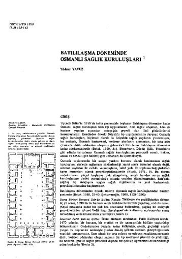 batılılaşma döneminde osmanlı sağlık kuruluşları