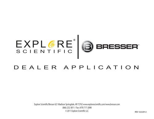 Dealer Application for the Americas - Explore Scientific