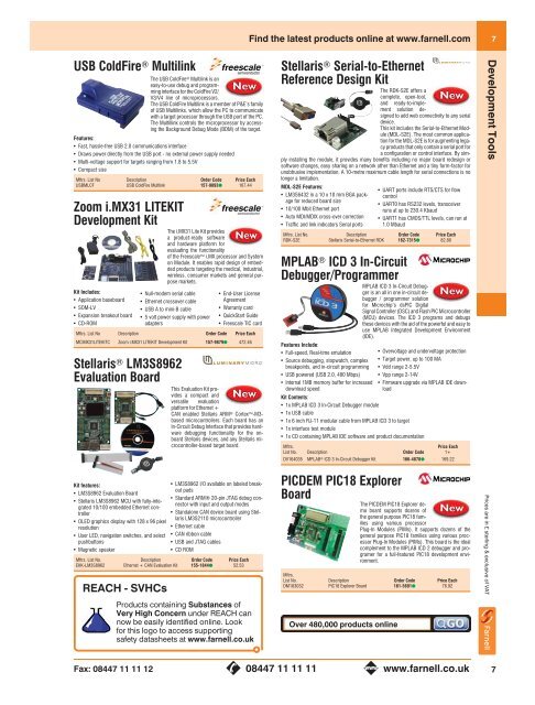 Development Tools Focus Test & Measurement - Farnell