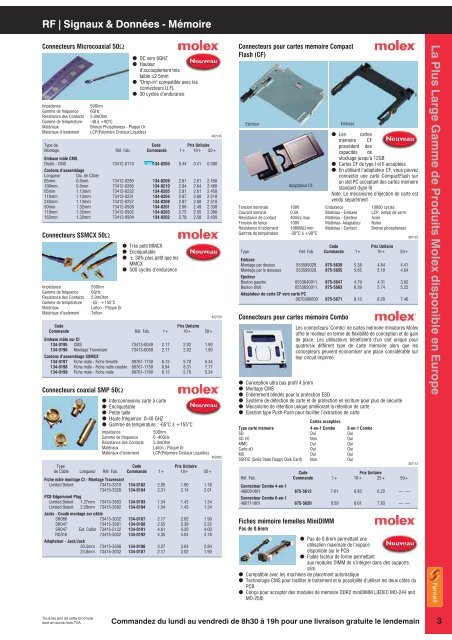 Connectique Molex Pages 01-20 (600k) - Farnell