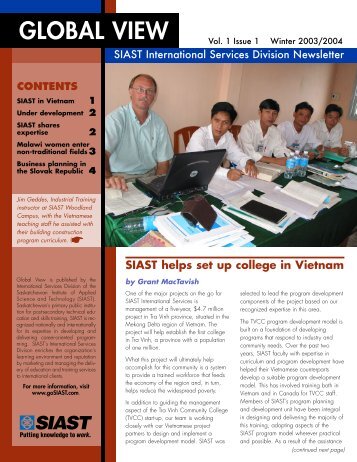 Global View Newsletter - Saskatchewan Institute of Applied Science ...