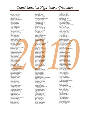 Grand Junction High School Graduates