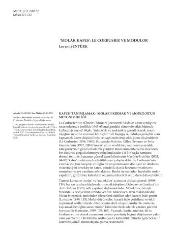 'MOLAR KAFES': LE CORBUSIER VE MODULOR - Journal of the ...