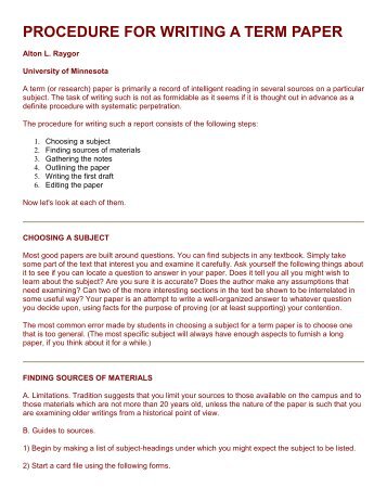 Term report writing