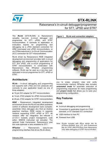 Raisonance low-cost in-circuit debugger/programmer for STR7 ...