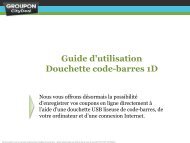 Guide d'utilisation Douchette code-barres 1D - Groupon