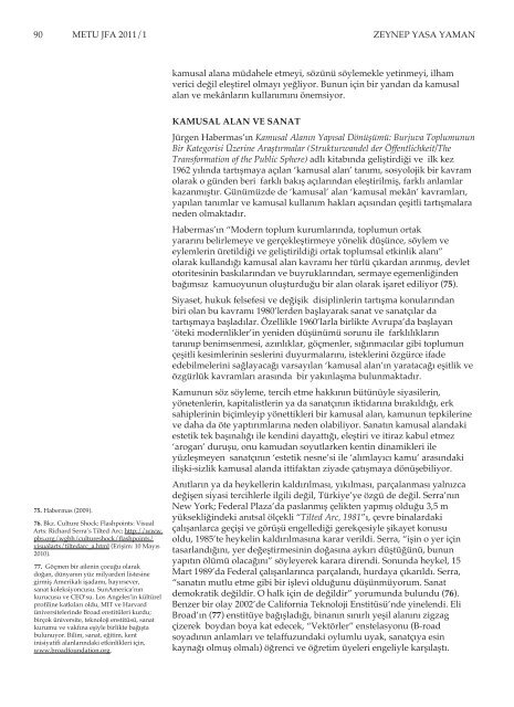 siyasi/estetik gösterge - Journal of the Faculty of Architecture