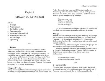 Kapitel 9 UDSAGN OG SÆTNINGER - VISL