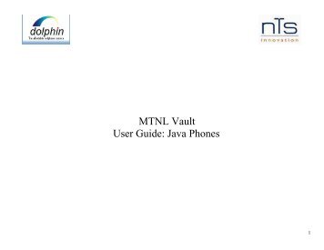 MTNL Vault User Guide: Java Phones