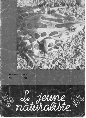 Le Jeune Naturaliste – mars 1959.