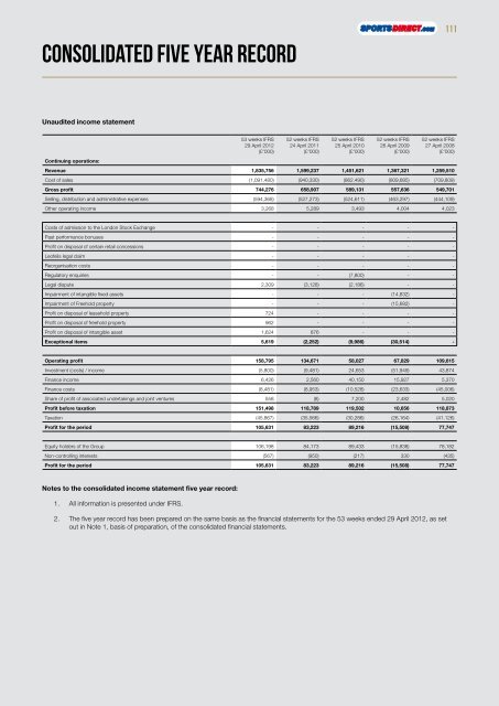 Dave Forsey Chief Executive 19 July 2012 - Sports Direct International