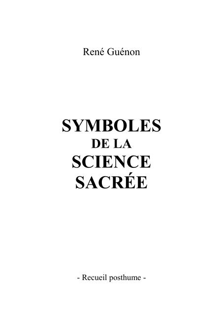 SYMBOLES SCIENCE SACRÉE