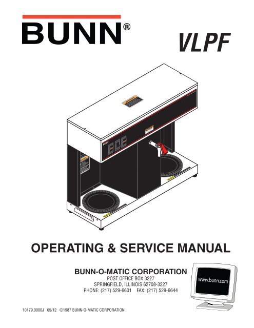 Bunn VLFP User Manual - The Coffee Bump
