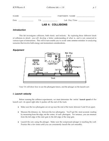 LAB 4: COLLISIONS