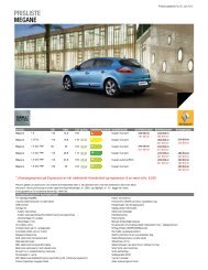 PRISLISTE MEGANE - Renault