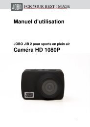 Manuel d'utilisation Caméra HD 1080P - Jobo