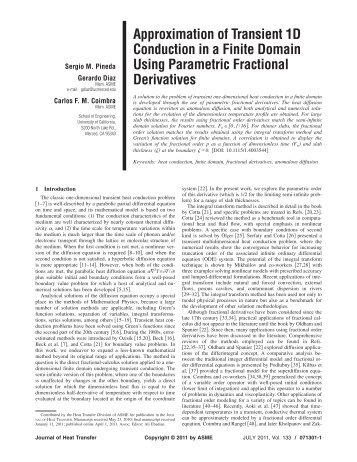 Approximation of transient 1-D conduction in a finite domain using ...