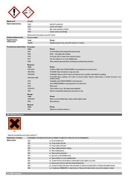 Oxy-Klenza MSDS (UK) - Dry Treat