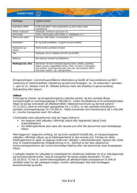Notat om storskraldsordning - Naestved-affald.dk