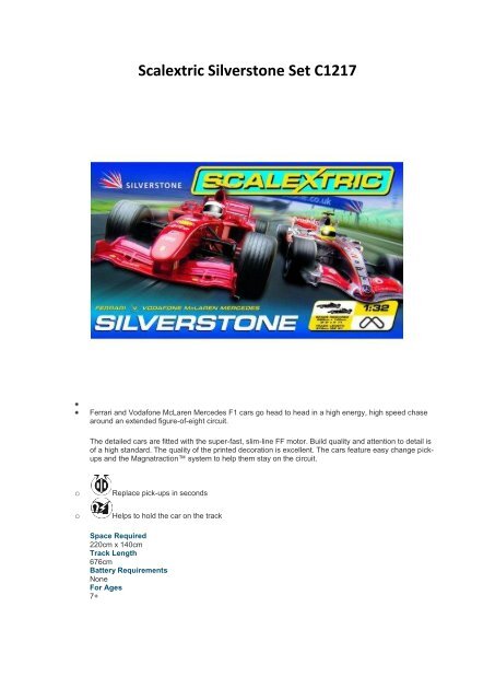 Scalextric Silverstone Set C1217 Addlestone Model Centre
