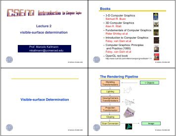 Lecture 2 visible-surface determination Books Visible ... - Faculty