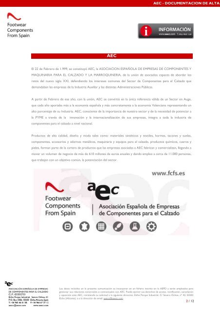 AEC siempre al servicio de sus Asociados.