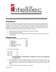 Portfolio Development & Cert Preparation - IntelliTec Classweb