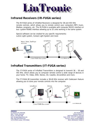 Infrared Receivers (IR-FUGA series) - LinTronic Denmark