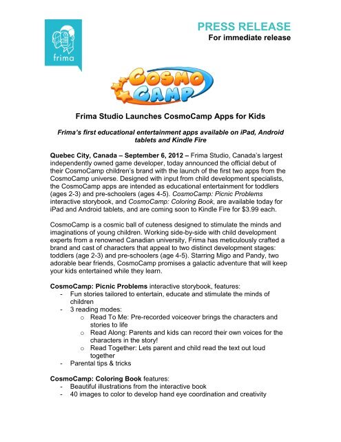 Download Press Release Frima Studio