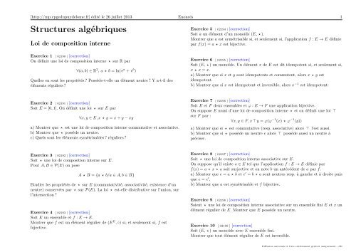 Structures Alg briques
