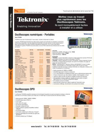 Oscilloscopes DPO Oscilloscopes numériques - Portables - Farnell