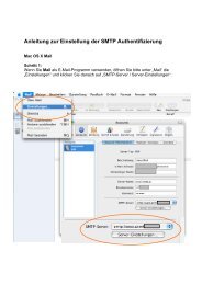 Anleitung zur Einstellung der SMTP Authentifizierung