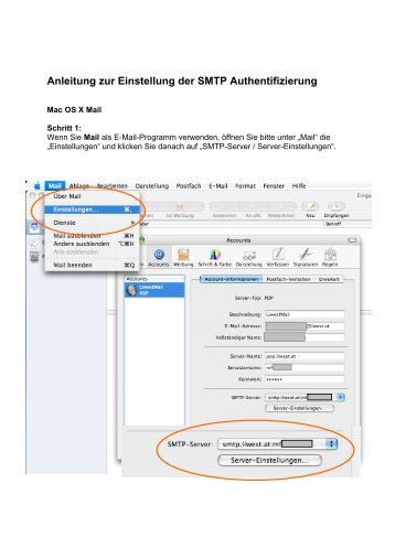 Anleitung zur Einstellung der SMTP Authentifizierung