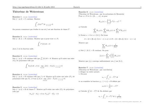 Théorème de Weierstrass