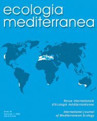 introduction - Ecologia Mediterranea