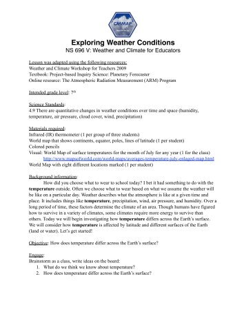 Exploring Weather Conditions - Little Shop of Physics