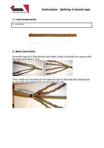 Splicing 4 strand rope - H. Lohmann Schiffs