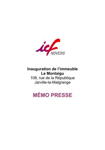 MÉMO PRESSE - ICF Habitat