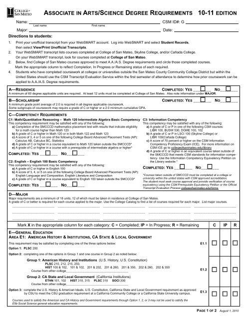 Student Id San Mateo Community College Fake Transcript