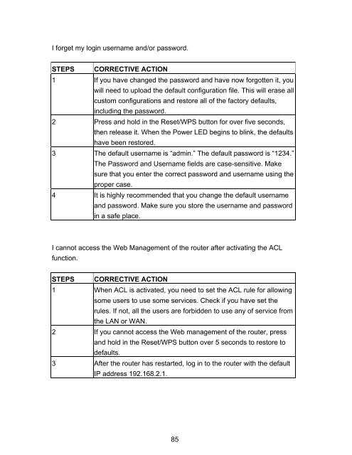 MODEM ROUTER USER MANUAL - Warranty Life