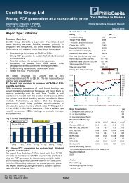 Cordlife Group Ltd - Phillip Securities Pte Ltd