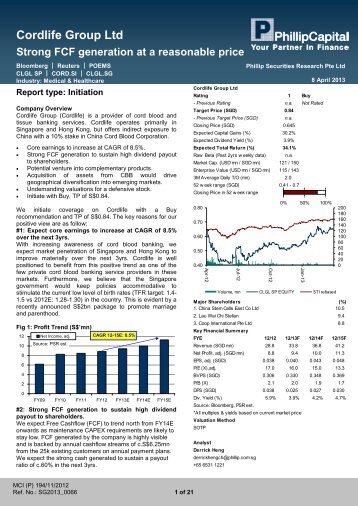 Cordlife Group Ltd - Phillip Securities Pte Ltd